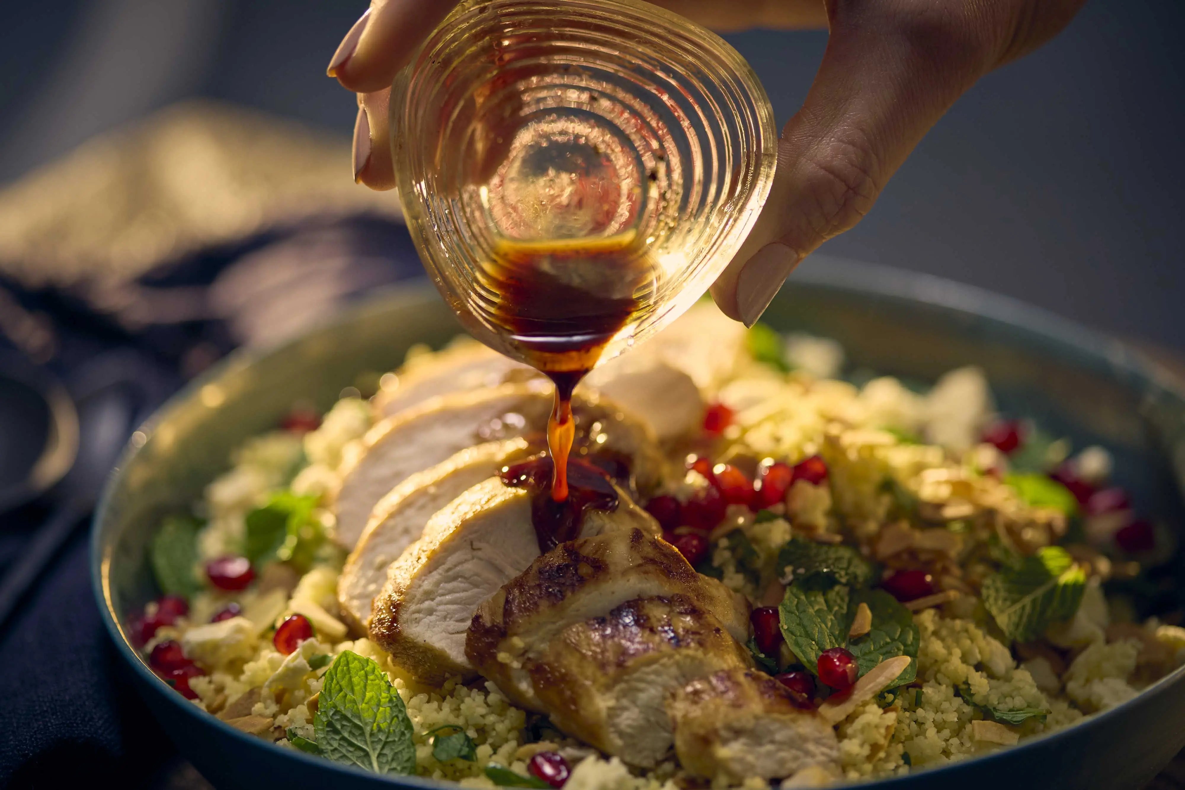 Couscous Jardin with Ruby Glazed Chicken - Olivetta