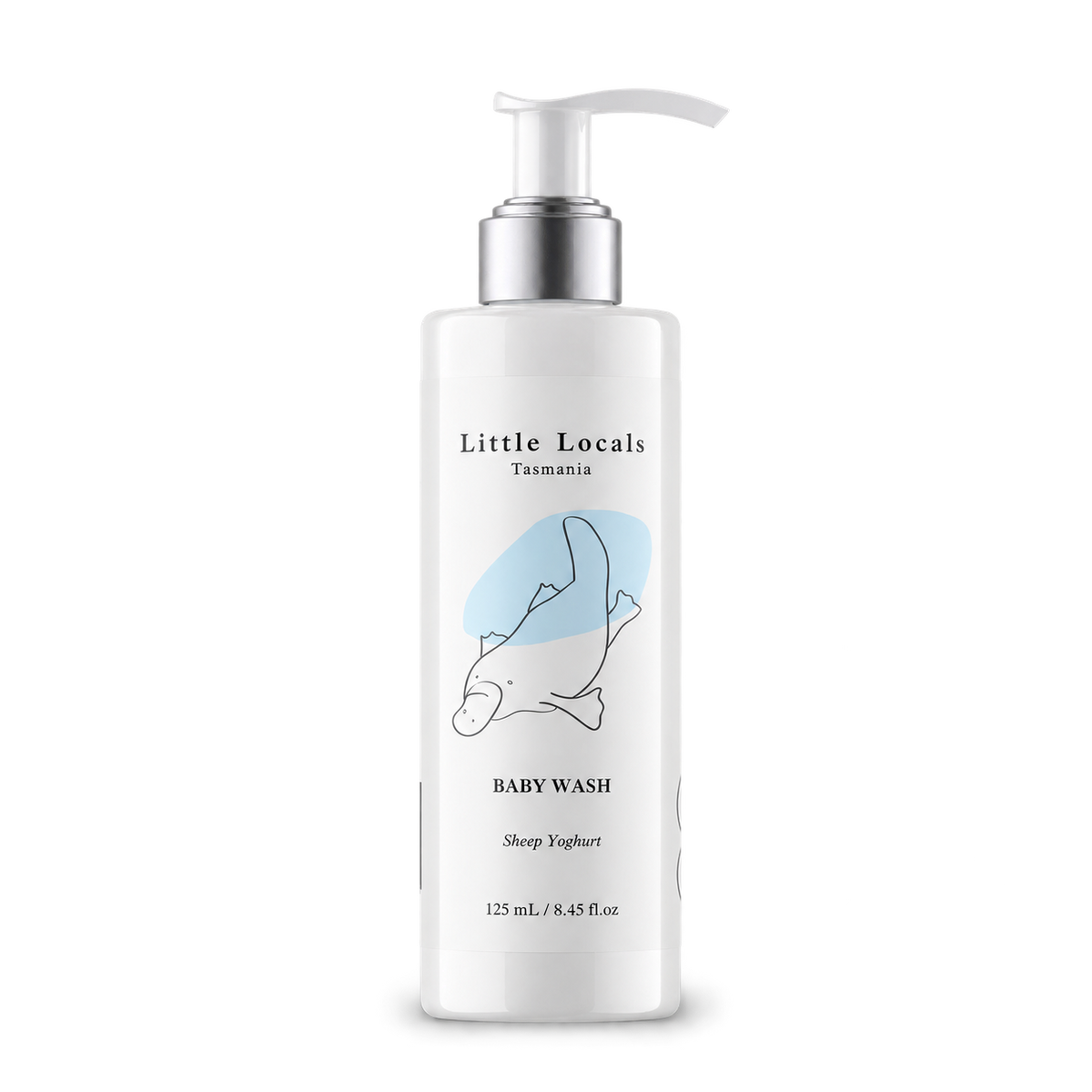 Milie Organics Little Locals Baby Wash 125ml in a white pump bottle