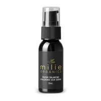 Milie Organics Marine Balancing Hyaluronic Acid Serum 30ml in a black glass pump bottle
