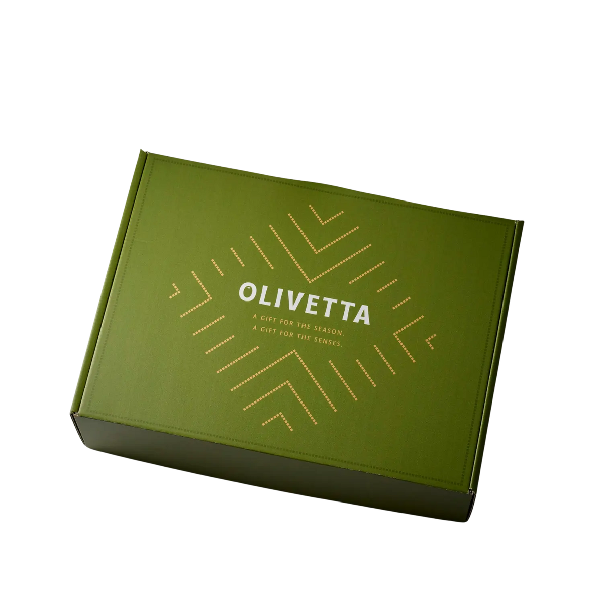 Olivetta Christmas gifting box, a curated hamper of extra virgin olive oil, balsamic vinegar and flavoured oils presented for the festive season.