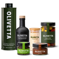 The Grand Table Olivetta gourmet gift set with 750ml Terra Australis Extra Virgin Olive Oil, balsamic vinegar, flavoured salt, tapenade, capers and mixed olives