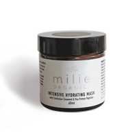 Milie Organics Intensive Hydrating Mask 60ml with Tasmanian seaweed, pea peptides and botanical extracts for deeply hydrated, nourished skin.