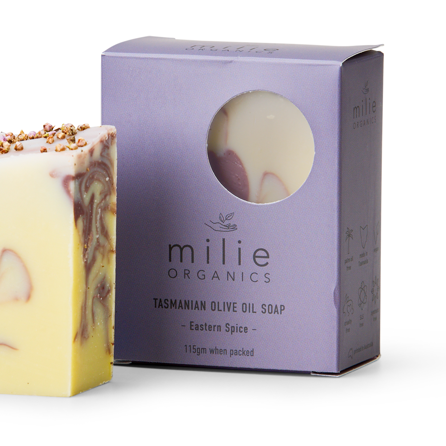 Milie Organics Tasmanian Olive Soap 115gr Eastern Spice