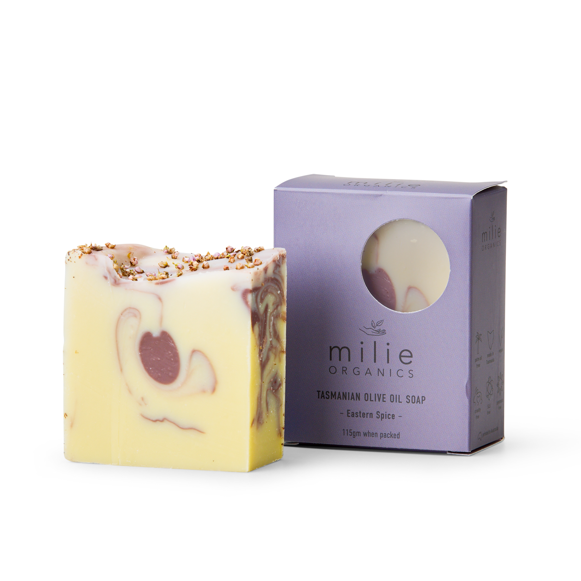 Milie Organics Tasmanian Olive Soap 115gr Eastern Spice