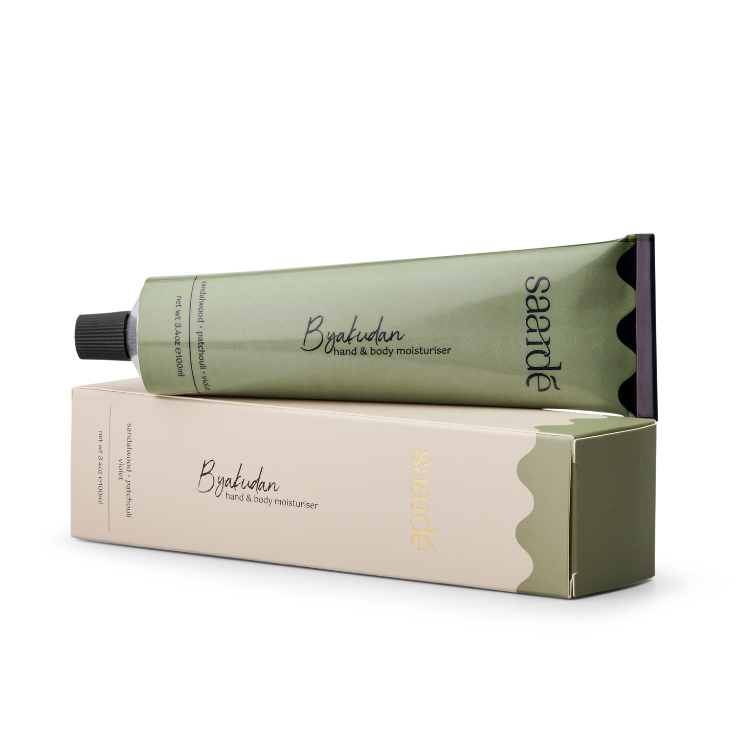 Saardé Byakudan 100ml Hand & Body Moisturiser Sandalwood Patchouli Violet